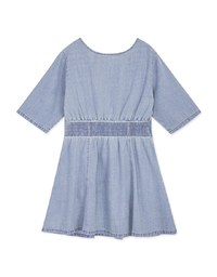 Classic V-Neck Button-Down Denim Jeans Dress
