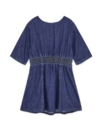 Classic V-Neck Button-Down Denim Jeans Dress