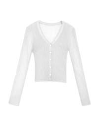 Appealing Sheer Button-Down Knit Top