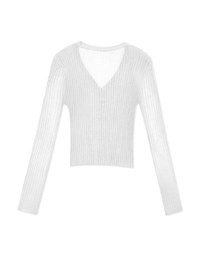 Appealing Sheer Button-Down Knit Top