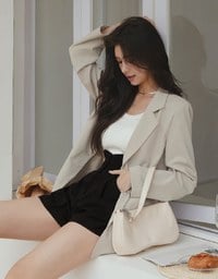 High Waisted Buttoned Slimming Elastic Shorts