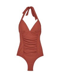 【SLIMMING】Halter Waist Trainer Sculpting Swimsuit Push Up Bra Padded