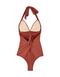 【SLIMMING】Halter Waist Trainer Sculpting Swimsuit Push Up Bra Padded