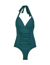【SLIMMING】Halter Waist Trainer Sculpting Swimsuit Push Up Bra Padded