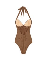 【SLIMMING】Halter Waist Trainer Sculpting Swimsuit Push Up Bra Padded