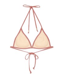 【LIGHT PUSH UP】Plain Color Bikini Top Single Strap And Thin Bra Padded