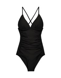 【SLIMMING】Crossback Waist Trainer Sculpting Swimsuit Push Up Bra Padded