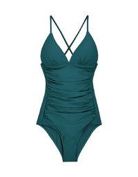 【SLIMMING】Crossback Waist Trainer Sculpting Swimsuit Push Up Bra Padded