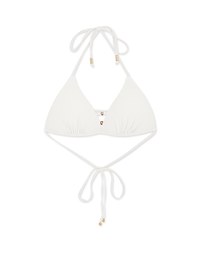 【PUSH UP】Cross Back Plain Color Bikini Top With Single Strap And Bra Padded