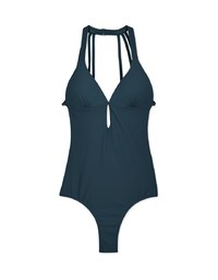 【SLIMMING】Halter Hollow Waist Trainer Sculpting Swimsuit Push Up Bra Padded
