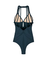 【SLIMMING】Halter Hollow Waist Trainer Sculpting Swimsuit Push Up Bra Padded