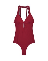 【SLIMMING】Halter Hollow Waist Trainer Sculpting Swimsuit Push Up Bra Padded
