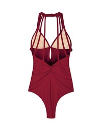 【SLIMMING】Halter Hollow Waist Trainer Sculpting Swimsuit Push Up Bra Padded