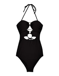 【PUSH UP 】2Way Hollow Out Bandeau One-Piece Swimsuit Push Up Bra Padded