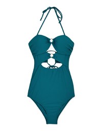 【EXTRA BODICE LENGTH 】Tall Girl-2Way Hollow Out Bandeau One-Piece Swimsuit Push Up Bra Padded