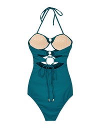 【EXTRA BODICE LENGTH 】Tall Girl-2Way Hollow Out Bandeau One-Piece Swimsuit Push Up Bra Padded