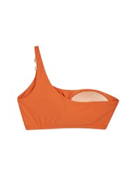 【PUSH UP】Bikini TOP Metal Rings One-Shoulder Bikini Top