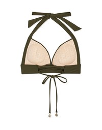 【PUSH UP】Cropped Corset Bikini Top With Bra Padded