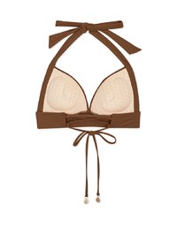 【PUSH UP】Cropped Corset Bikini Top With Bra Padded
