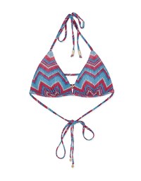 【PUSH UP】Cross Back Printed Bikini Top With Single Strap And Bra Padded