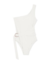 【PUSH UP 】One Shoulder Side Loop One-Piece Swimsuit Push Up Bra Padded