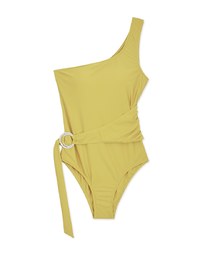 【PUSH UP 】One Shoulder Side Loop One-Piece Swimsuit Push Up Bra Padded