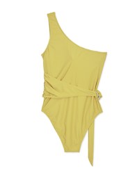 【PUSH UP 】One Shoulder Side Loop One-Piece Swimsuit Push Up Bra Padded