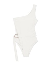 【EXTRA BODICE LENGTH 】Tall Girl-One Shoulder Side Loop One-Piece Swimsuit Push Up Bra Padded