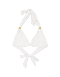 【PUSH UP】Ruched Decorative Straps Bikini Top (Thick Padded)