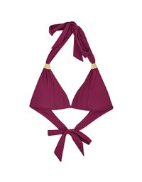 【PUSH UP】Ruched Decorative Straps Bikini Top (Thick Padded)