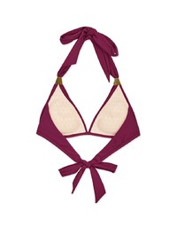 【PUSH UP】Ruched Decorative Straps Bikini Top (Thick Padded)