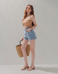 Elevated Detailing Cami Crop Top (With Padding)