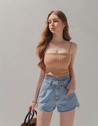 Elevated Detailing Cami Crop Top (With Padding)