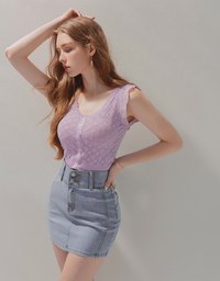 Breezy Cooling No Filter Denim Jeans Mini Skirt