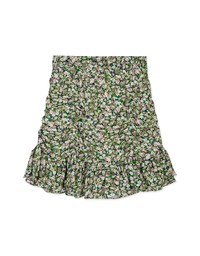 Floral Ruffle Mini Draped Skort