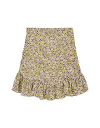 Floral Ruffle Mini Draped Skort