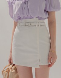 High Waisted Small Slit Skorts (With Belt)