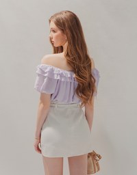 High Waisted Small Slit Skorts (With Belt)