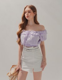 High Waisted Small Slit Skorts (With Belt)