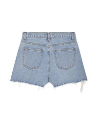 High Waisted Ripped Denim Jeans Short