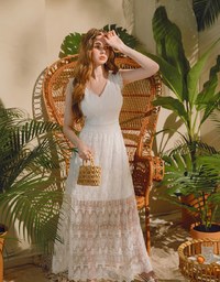 Paisley Lace Maxi Dress
