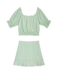 2Way Swiss Dot Top & Ruffle Skirt Set Wear