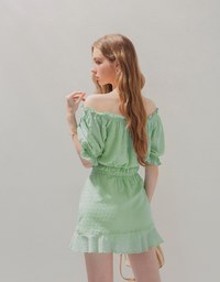 2Way Swiss Dot Top & Ruffle Skirt Set Wear