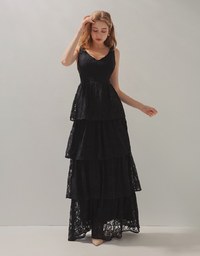 Delicate Lace Tiered Gown (With Sewn-In Paddings)
