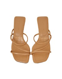 Croc-Print Block-Heeled Sandals