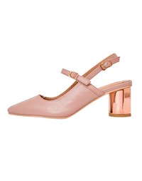 Sculptural Heeled Mary Jane Pumps