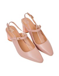 Sculptural Heeled Mary Jane Pumps