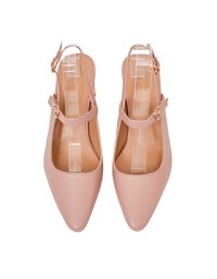 Sculptural Heeled Mary Jane Pumps