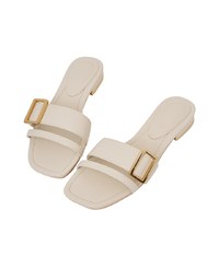 Square-Buckle Slide Sandals
