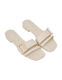Square-Buckle Slide Sandals